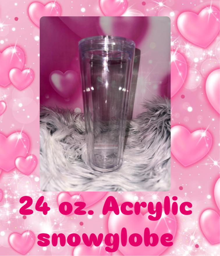 Custom 24 oz acrylic “Snowglobe”
